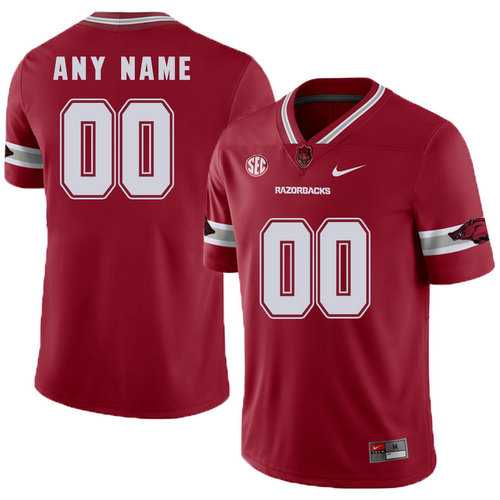 Mens Arkansas Razorbacks Red College Football Customized Jersey